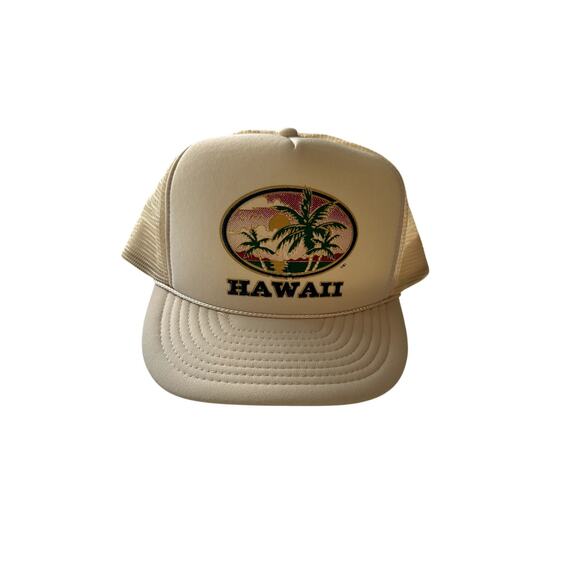 Vintage Nissun Cap Hawaii Snapback Trucker Hat Mesh Back Beach Summer Palm Trees - Picture 1 of 5